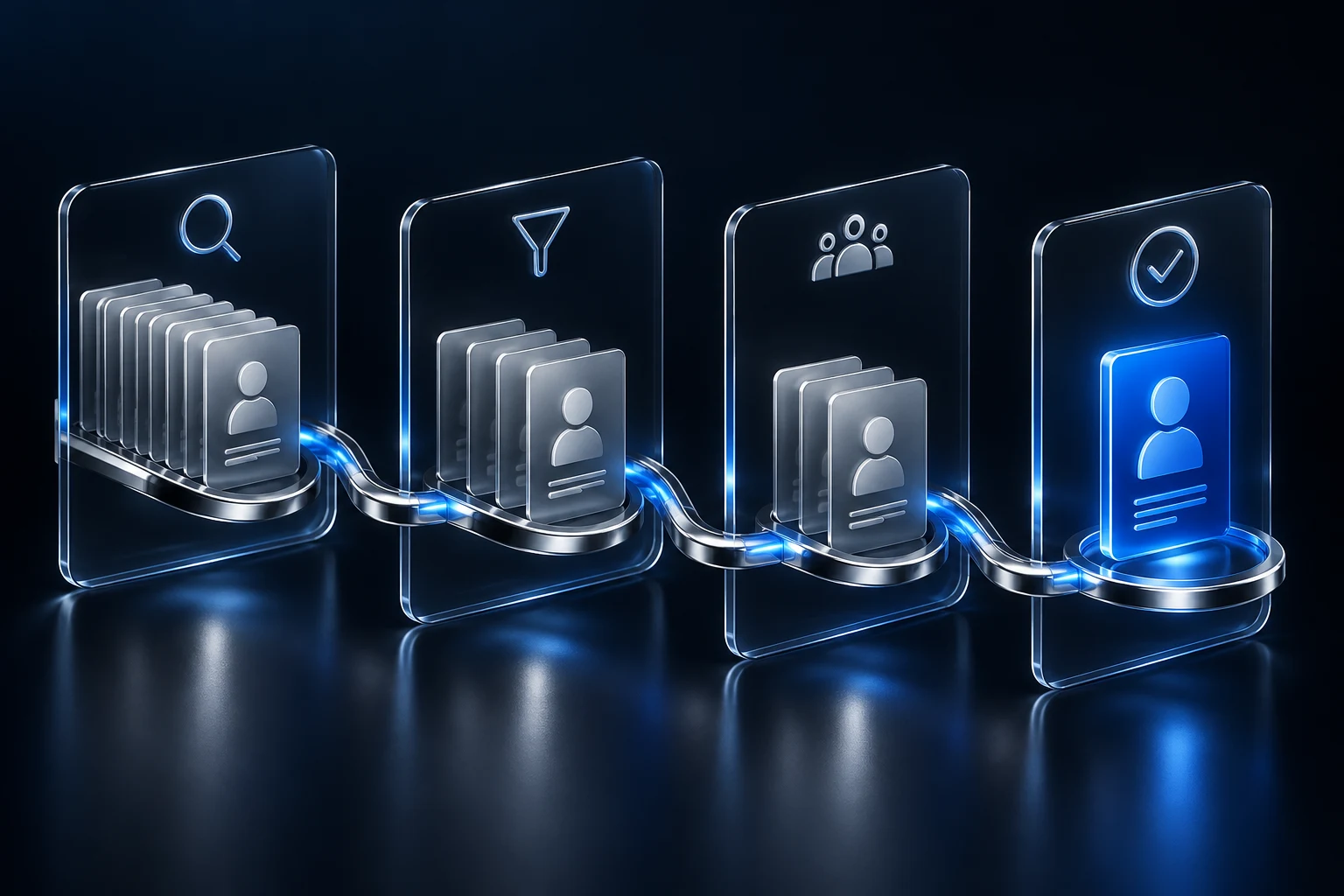 Technische Darstellung einer digitalen Kandidatenpipeline